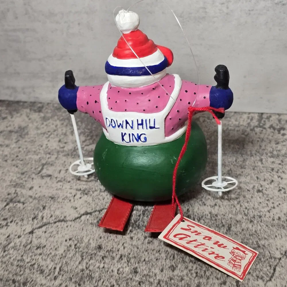 Department 56 Snow Attire DownHill King Snowman Ornament Vintage Snowman
